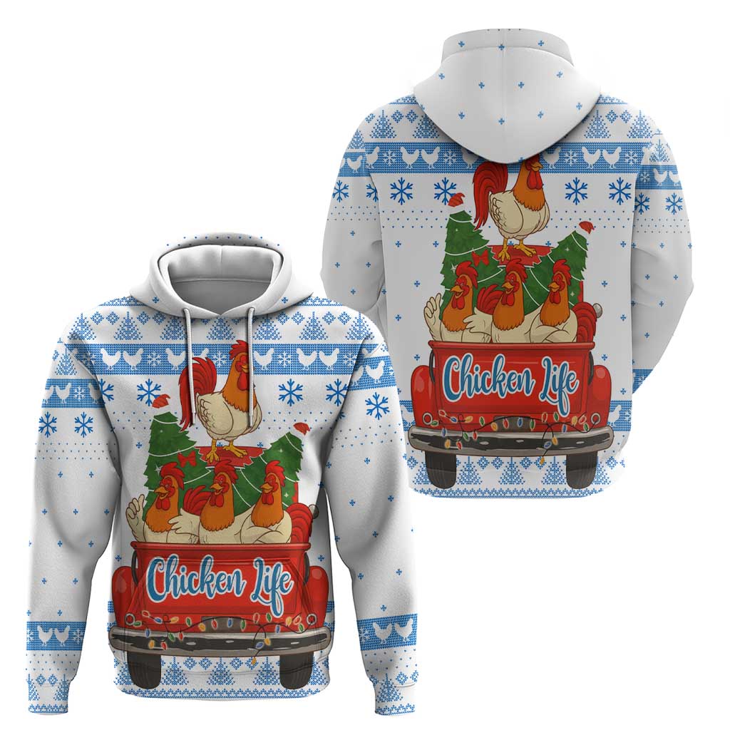 Chicken Life Christmas Zip Hoodie Xmas Holiday Patterns - Wonder Print Shop