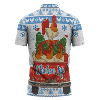 Chicken Life Christmas Zipper Polo Shirt Xmas Holiday Patterns - Wonder Print Shop