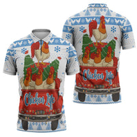 Chicken Life Christmas Zipper Polo Shirt Xmas Holiday Patterns - Wonder Print Shop