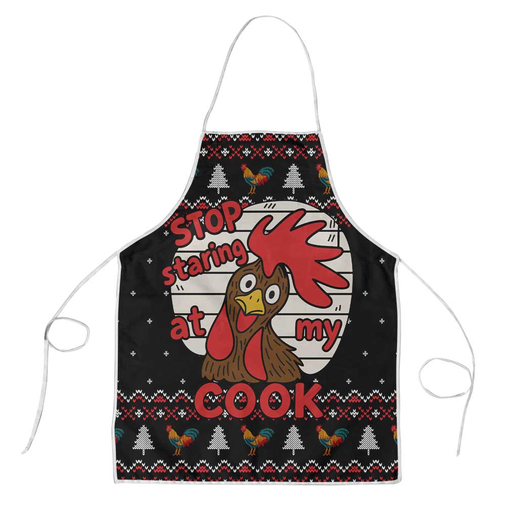 Chicken Stop Christmas Apron Xmas Holiday Patterns - Wonder Print Shop