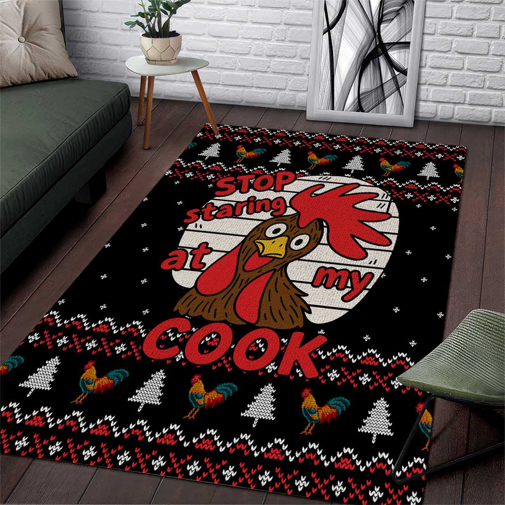 Chicken Stop Christmas Area Rug Xmas Holiday Patterns - Wonder Print Shop