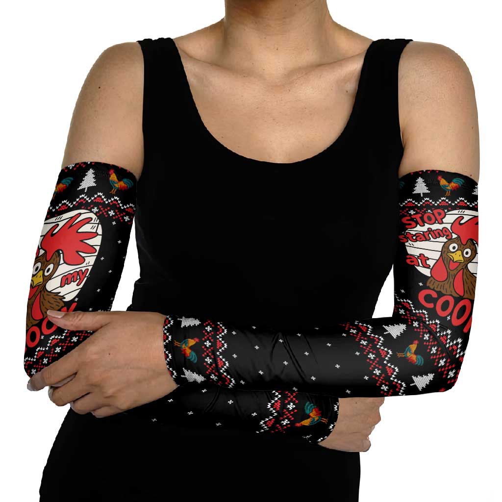Chicken Stop Christmas Arm Sleeves Xmas Holiday Patterns - Wonder Print Shop