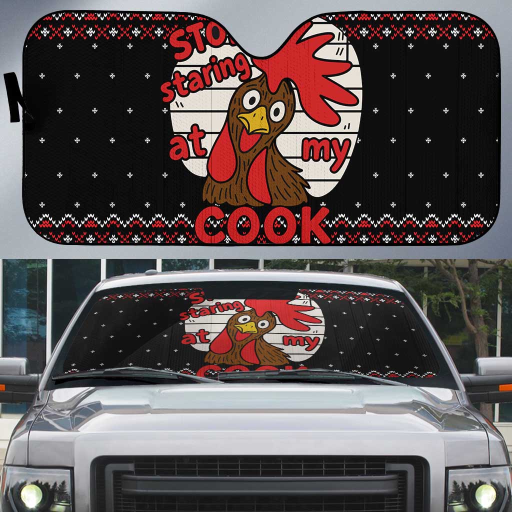Chicken Stop Christmas Auto Sun Shade Xmas Holiday Patterns - Wonder Print Shop