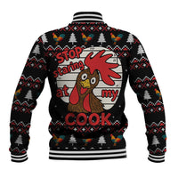Chicken Stop Christmas Baseball Jacket Xmas Holiday Patterns - Wonder Print Shop