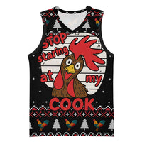 Chicken Stop Christmas Basketball Jersey Xmas Holiday Patterns - Wonder Print Shop