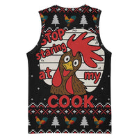 Chicken Stop Christmas Basketball Jersey Xmas Holiday Patterns - Wonder Print Shop