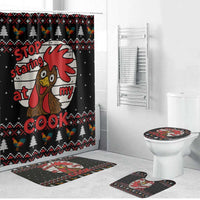 Chicken Stop Christmas Bathroom Set Xmas Holiday Patterns - Wonder Print Shop