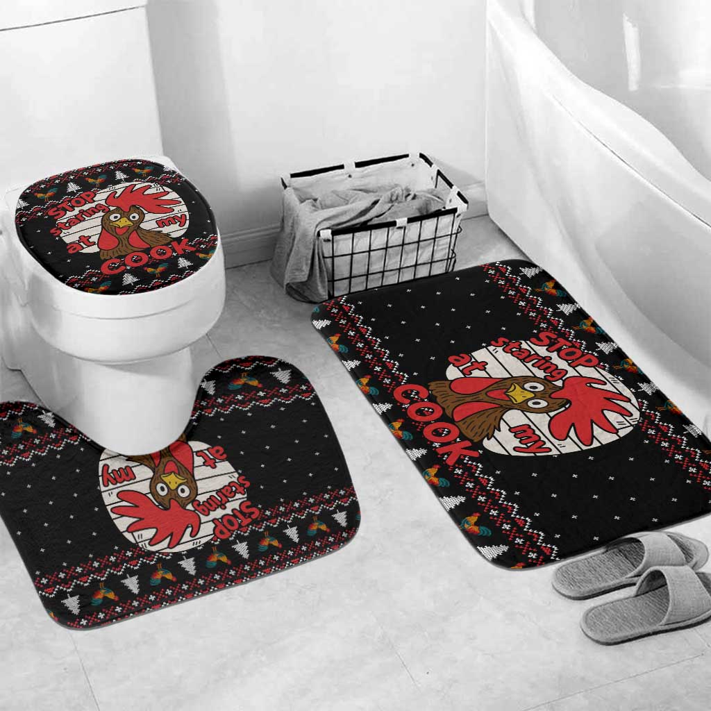 Chicken Stop Christmas Bathroom Set Xmas Holiday Patterns - Wonder Print Shop