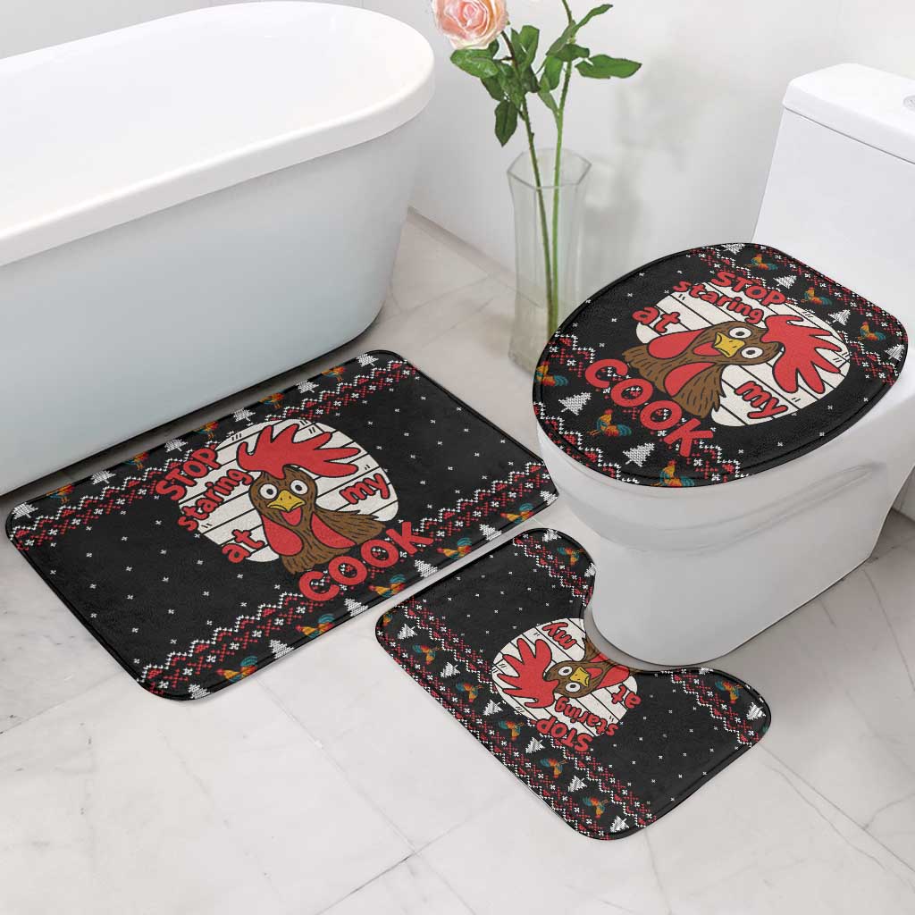 Chicken Stop Christmas Bathroom Set Xmas Holiday Patterns - Wonder Print Shop