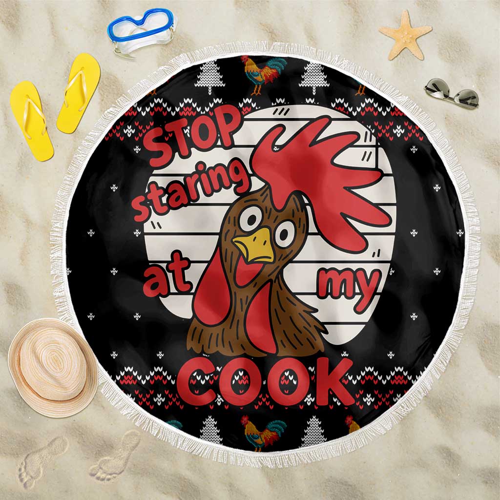 Chicken Stop Christmas Beach Blanket Xmas Holiday Patterns - Wonder Print Shop