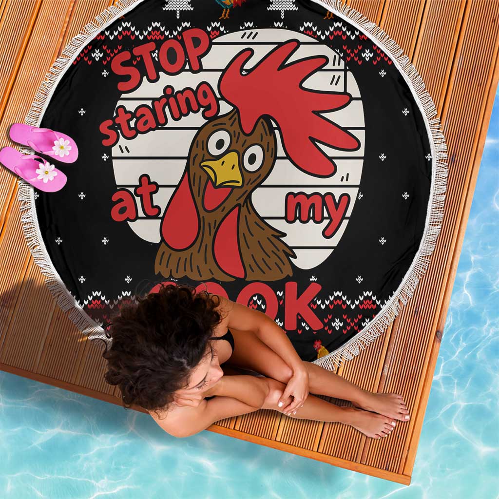 Chicken Stop Christmas Beach Blanket Xmas Holiday Patterns - Wonder Print Shop