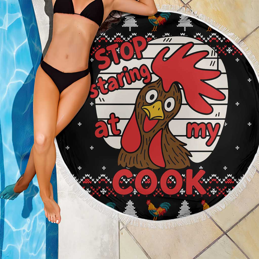 Chicken Stop Christmas Beach Blanket Xmas Holiday Patterns - Wonder Print Shop