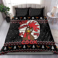 Chicken Stop Christmas Bedding Set Xmas Holiday Patterns - Wonder Print Shop