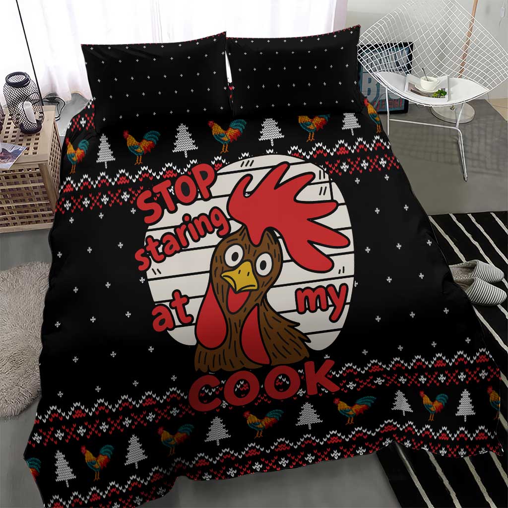 Chicken Stop Christmas Bedding Set Xmas Holiday Patterns - Wonder Print Shop