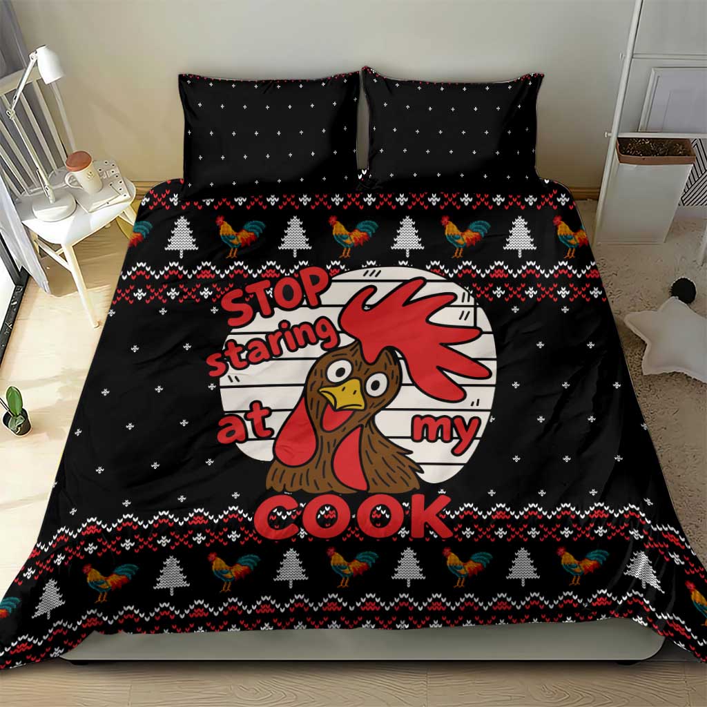 Chicken Stop Christmas Bedding Set Xmas Holiday Patterns - Wonder Print Shop