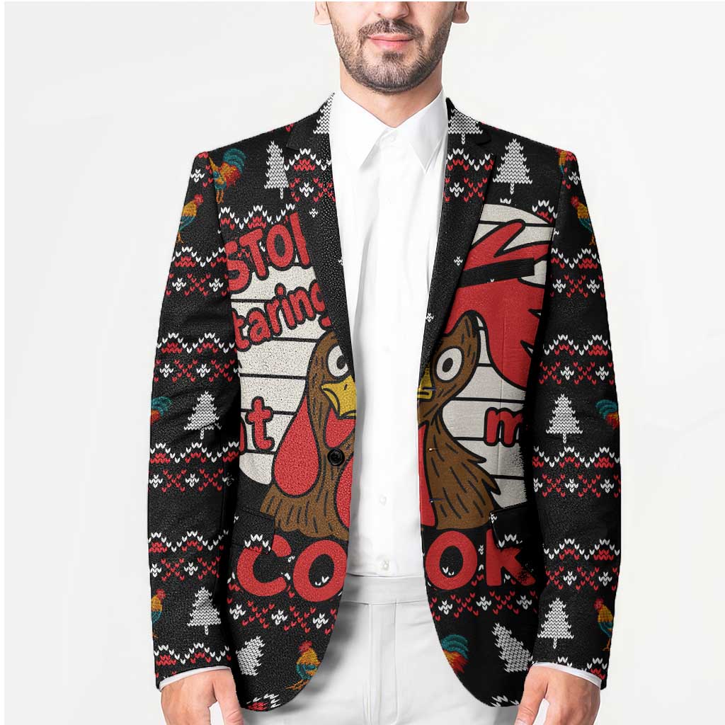 Chicken Stop Christmas Blazer Xmas Holiday Patterns - Wonder Print Shop