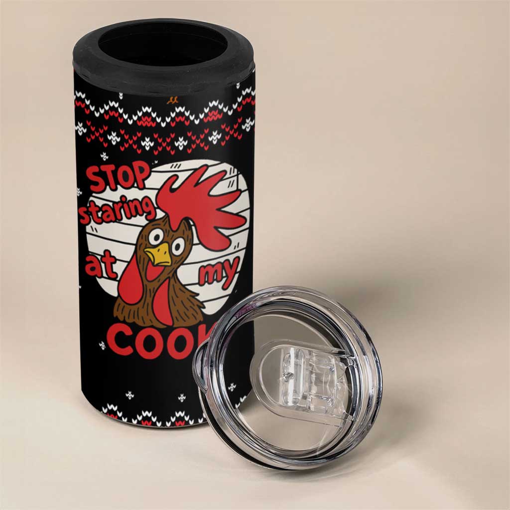 Chicken Stop Christmas 4 in 1 Can Cooler Tumbler Xmas Holiday Patterns - Wonder Print Shop