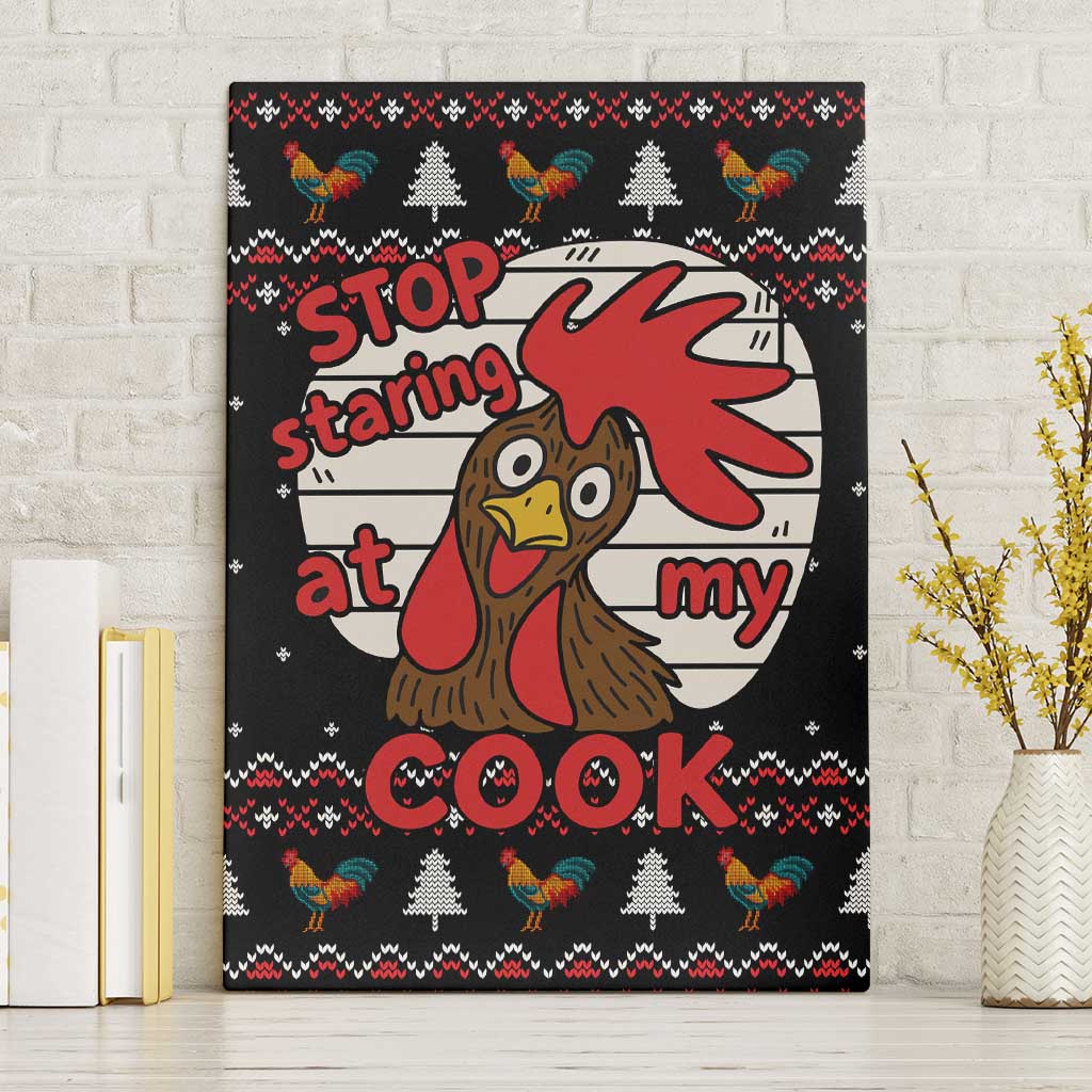 Chicken Stop Christmas Canvas Wall Art Xmas Holiday Patterns - Wonder Print Shop