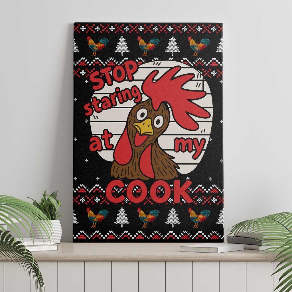 Chicken Stop Christmas Canvas Wall Art Xmas Holiday Patterns - Wonder Print Shop