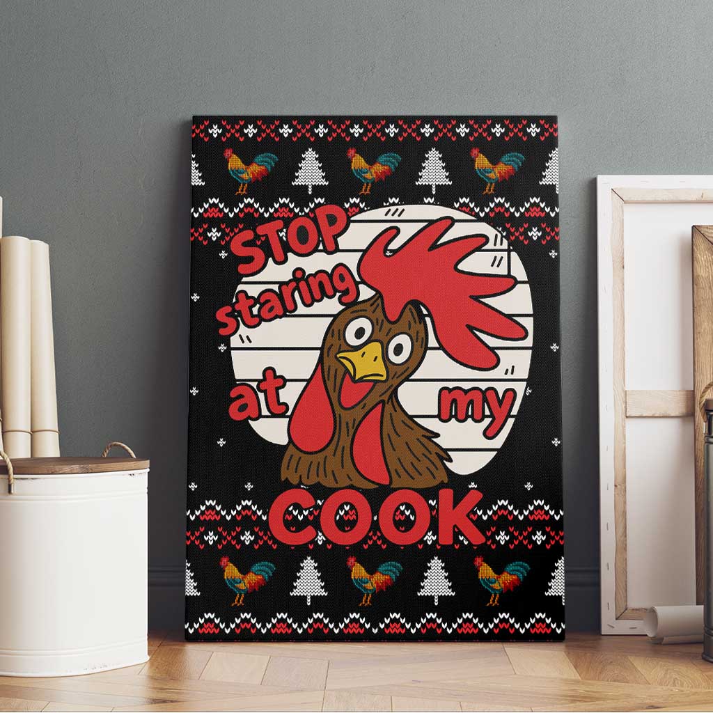 Chicken Stop Christmas Canvas Wall Art Xmas Holiday Patterns - Wonder Print Shop
