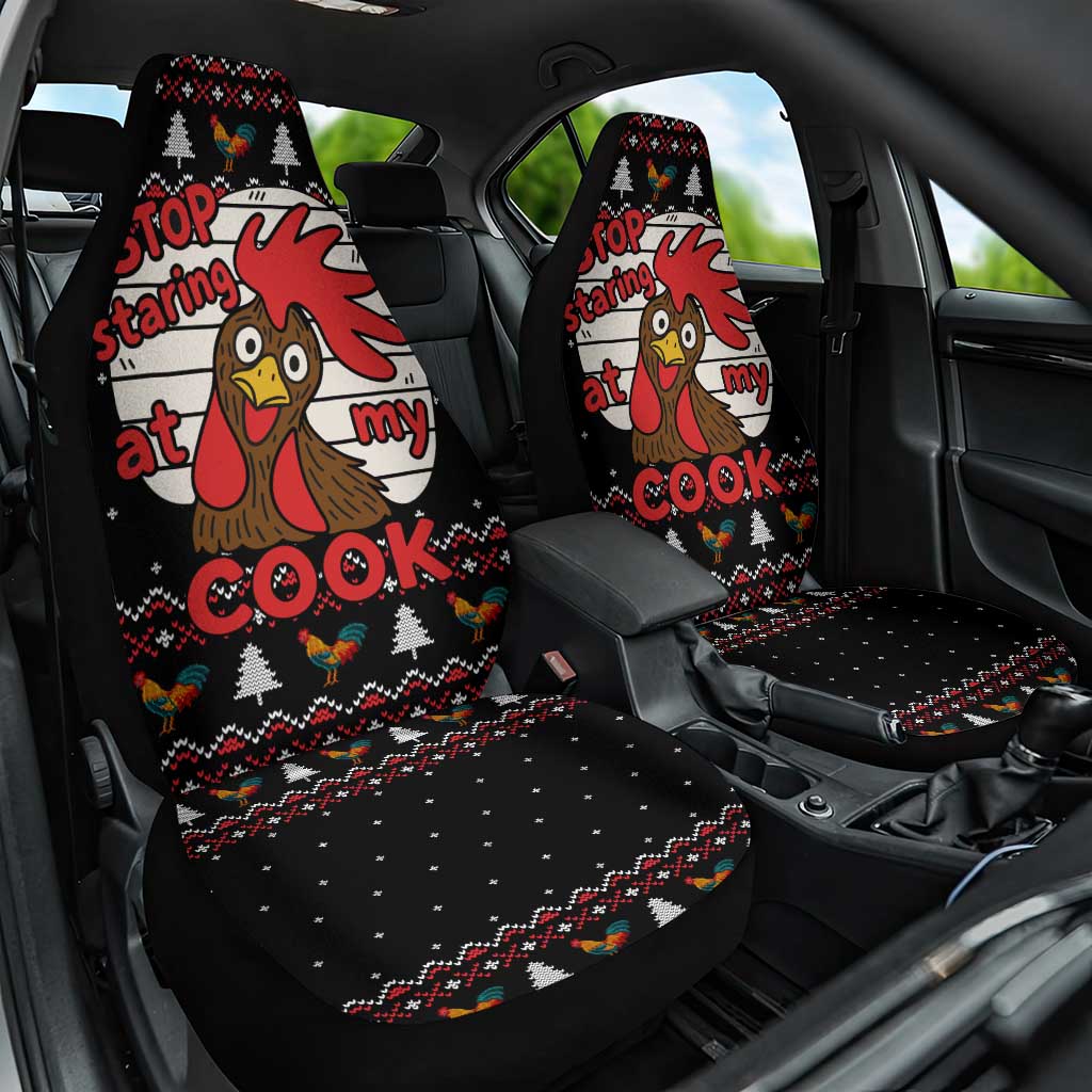 Chicken Stop Christmas Car Seat Cover Xmas Holiday Patterns - Wonder Print Shop