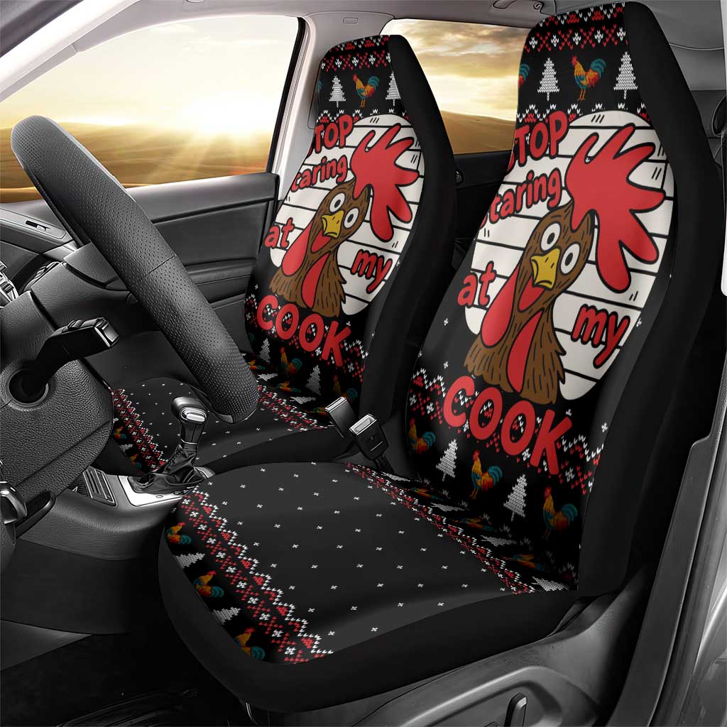 Chicken Stop Christmas Car Seat Cover Xmas Holiday Patterns - Wonder Print Shop