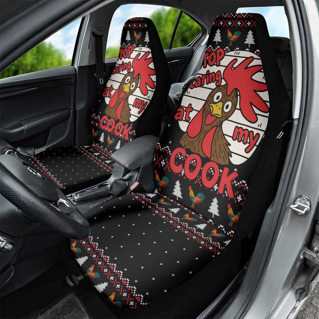 Chicken Stop Christmas Car Seat Cover Xmas Holiday Patterns - Wonder Print Shop