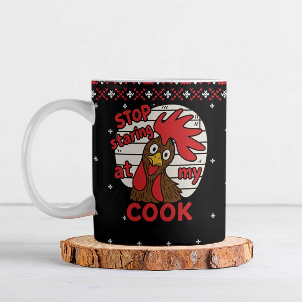 Chicken Stop Christmas Ceramic Mug Xmas Holiday Patterns - Wonder Print Shop