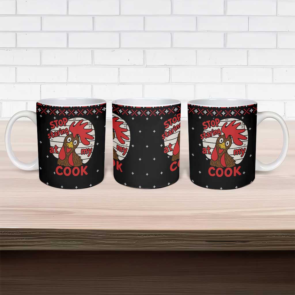 Chicken Stop Christmas Ceramic Mug Xmas Holiday Patterns - Wonder Print Shop