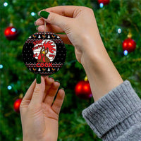 Chicken Stop Christmas Ceramic Ornament Xmas Holiday Patterns - Wonder Print Shop