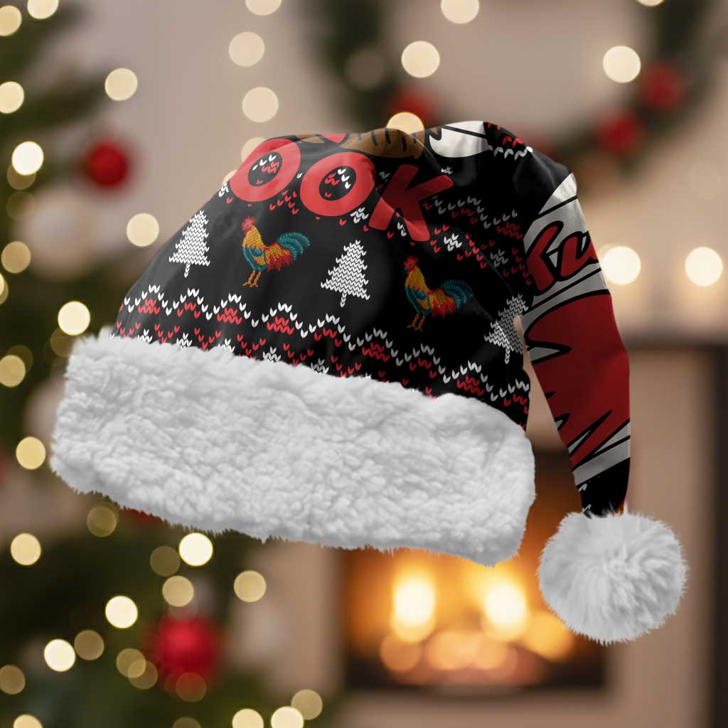 Chicken Stop Christmas Santa Hat Xmas Holiday Patterns - Wonder Print Shop