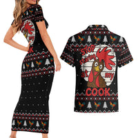 Chicken Stop Christmas Couples Matching Short Sleeve Bodycon Dress and Hawaiian Shirt Xmas Holiday Patterns - Wonder Print Shop