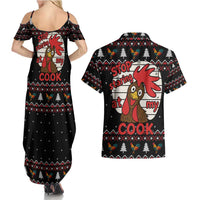 Chicken Stop Christmas Couples Matching Summer Maxi Dress and Hawaiian Shirt Xmas Holiday Patterns - Wonder Print Shop