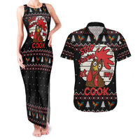 Chicken Stop Christmas Couples Matching Tank Maxi Dress and Hawaiian Shirt Xmas Holiday Patterns - Wonder Print Shop