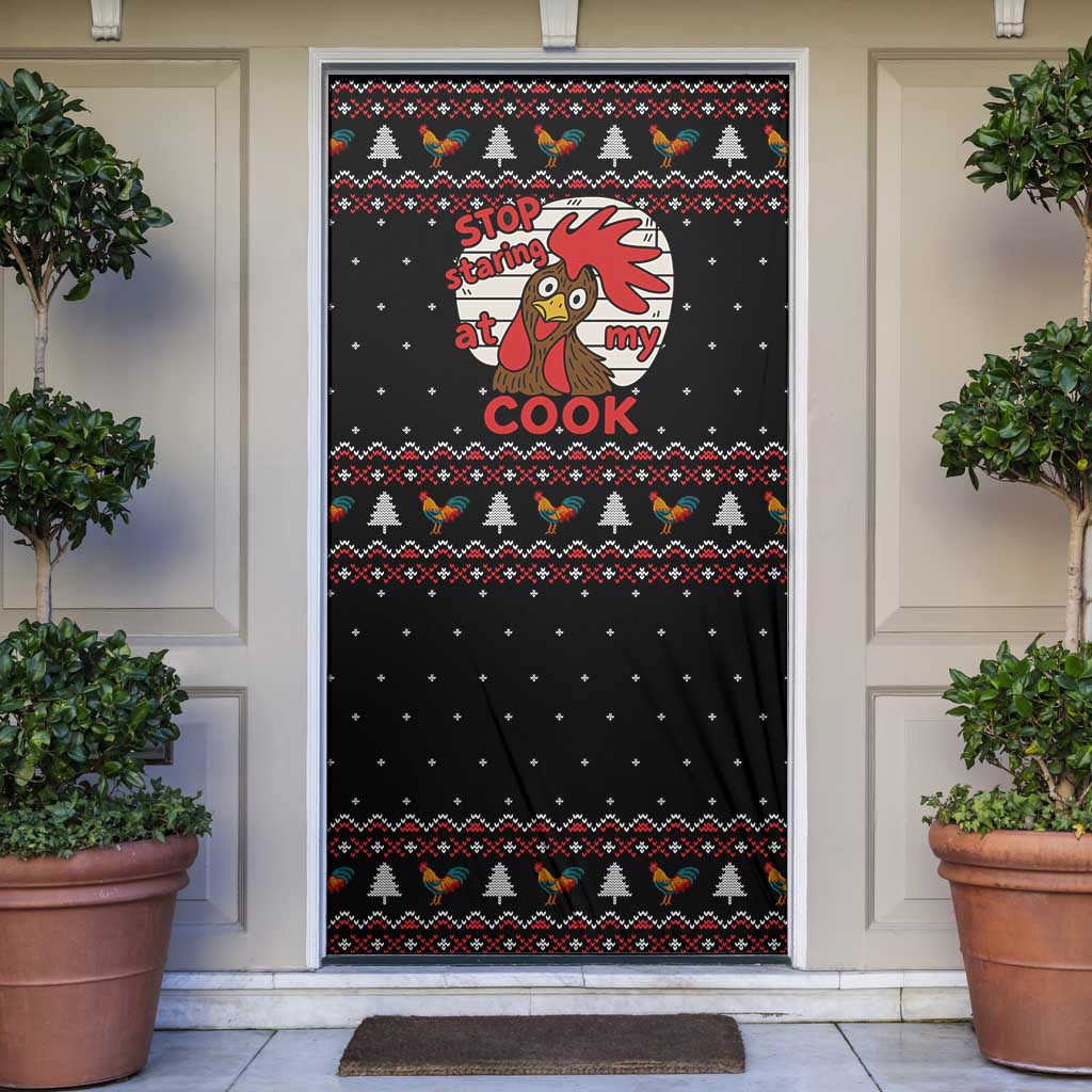 Chicken Stop Christmas Door Cover Xmas Holiday Patterns - Wonder Print Shop