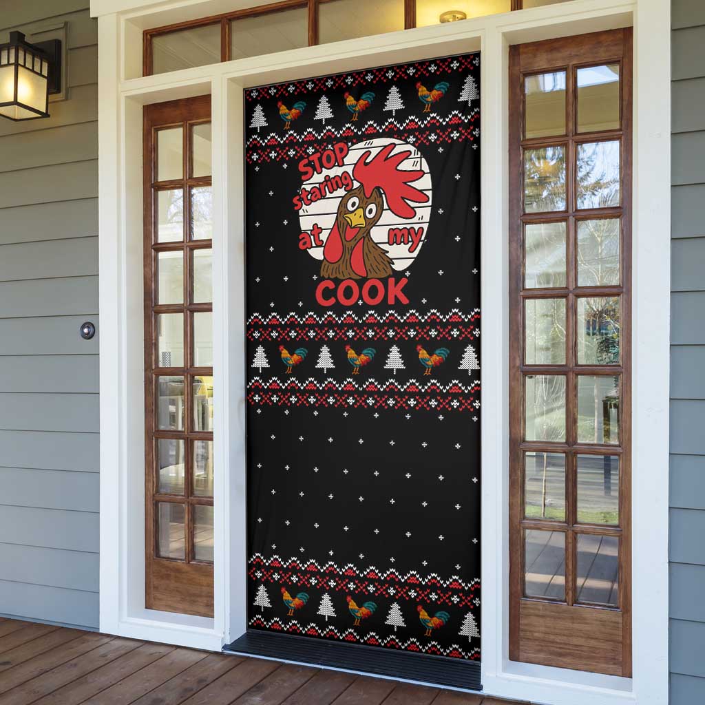 Chicken Stop Christmas Door Cover Xmas Holiday Patterns - Wonder Print Shop