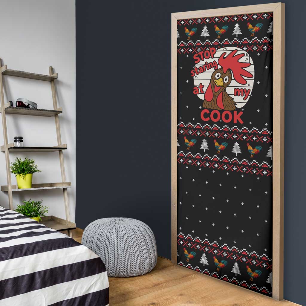 Chicken Stop Christmas Door Cover Xmas Holiday Patterns - Wonder Print Shop
