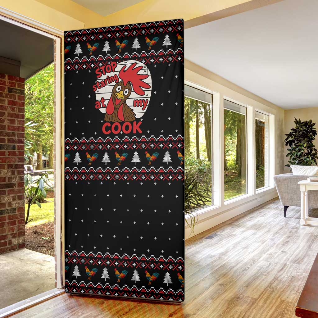 Chicken Stop Christmas Door Cover Xmas Holiday Patterns - Wonder Print Shop