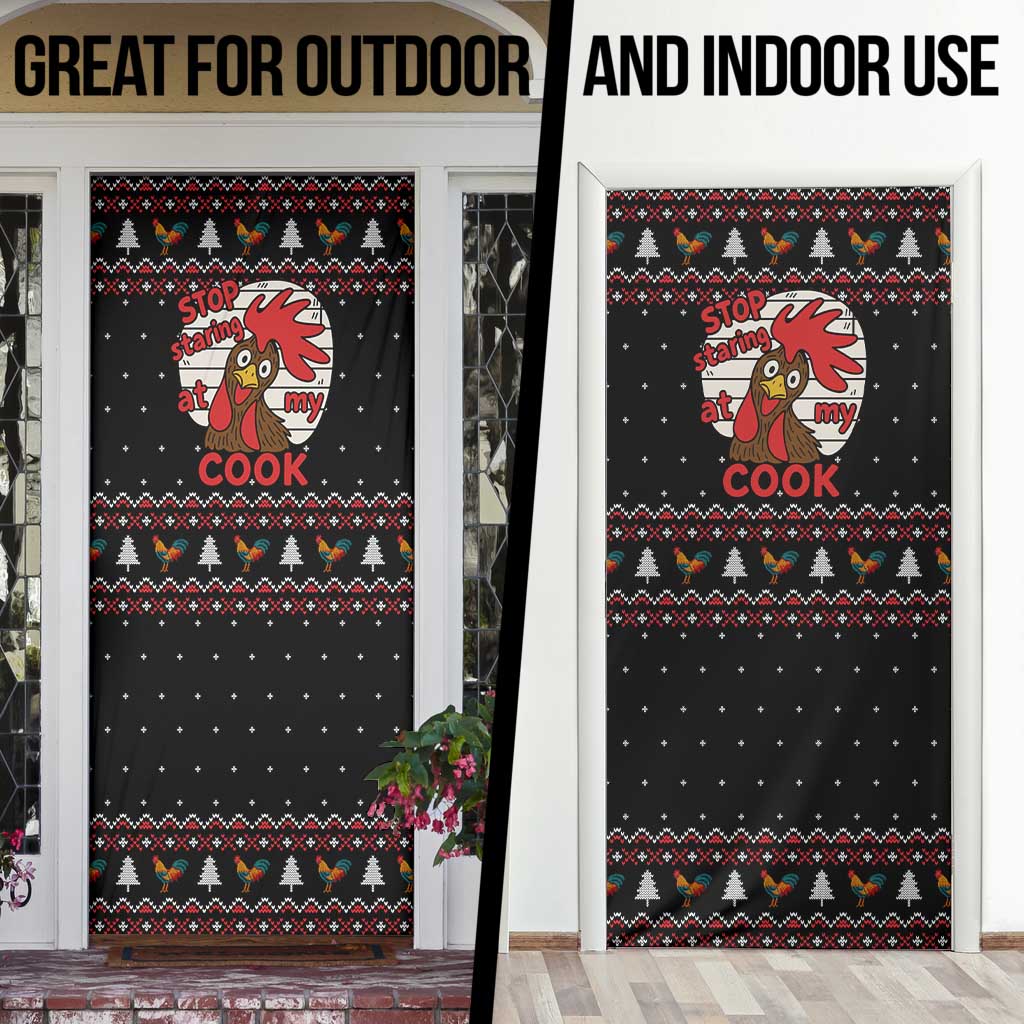 Chicken Stop Christmas Door Cover Xmas Holiday Patterns - Wonder Print Shop