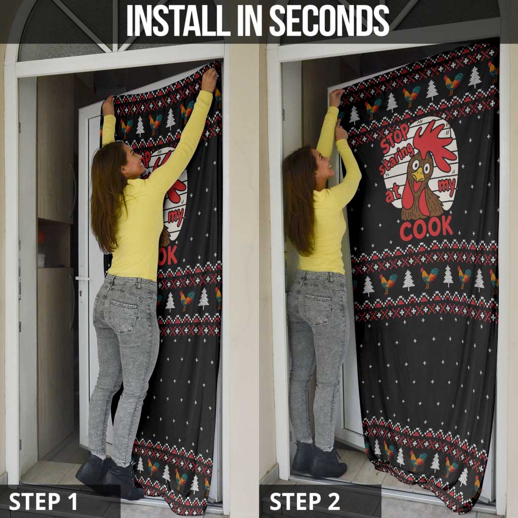 Chicken Stop Christmas Door Cover Xmas Holiday Patterns - Wonder Print Shop