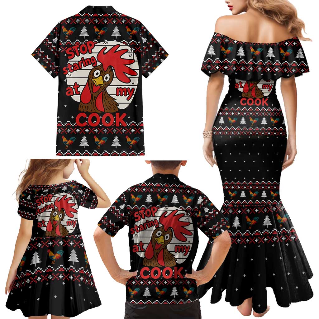 Chicken Stop Christmas Family Matching Mermaid Dress and Hawaiian Shirt Xmas Holiday Patterns - Wonder Print Shop