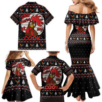 Chicken Stop Christmas Family Matching Mermaid Dress and Hawaiian Shirt Xmas Holiday Patterns - Wonder Print Shop