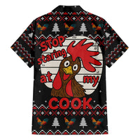 Chicken Stop Christmas Family Matching Off The Shoulder Long Sleeve Dress and Hawaiian Shirt Xmas Holiday Patterns - Wonder Print Shop