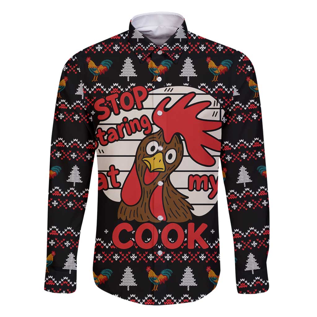 Chicken Stop Christmas Family Matching Off Shoulder Maxi Dress and Hawaiian Shirt Xmas Holiday Patterns - Wonder Print Shop