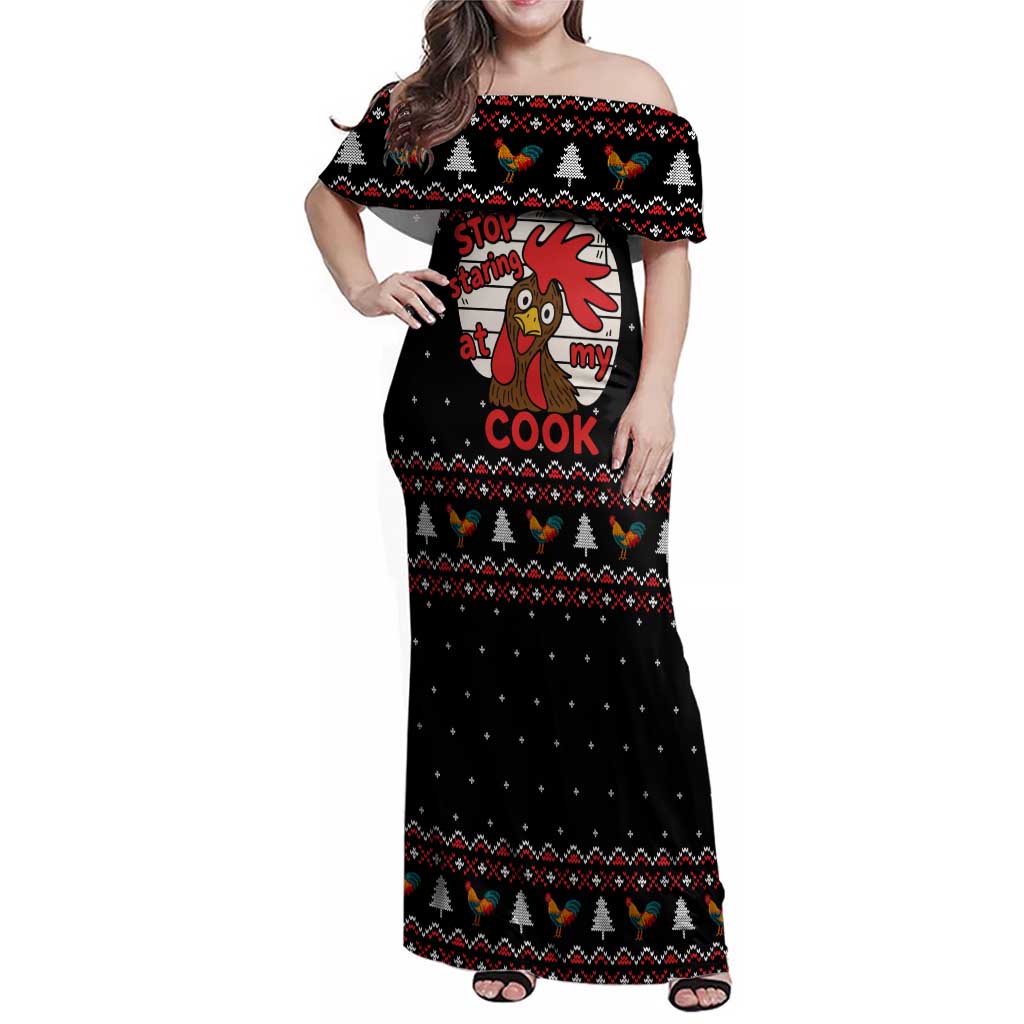 Chicken Stop Christmas Family Matching Off Shoulder Maxi Dress and Hawaiian Shirt Xmas Holiday Patterns - Wonder Print Shop