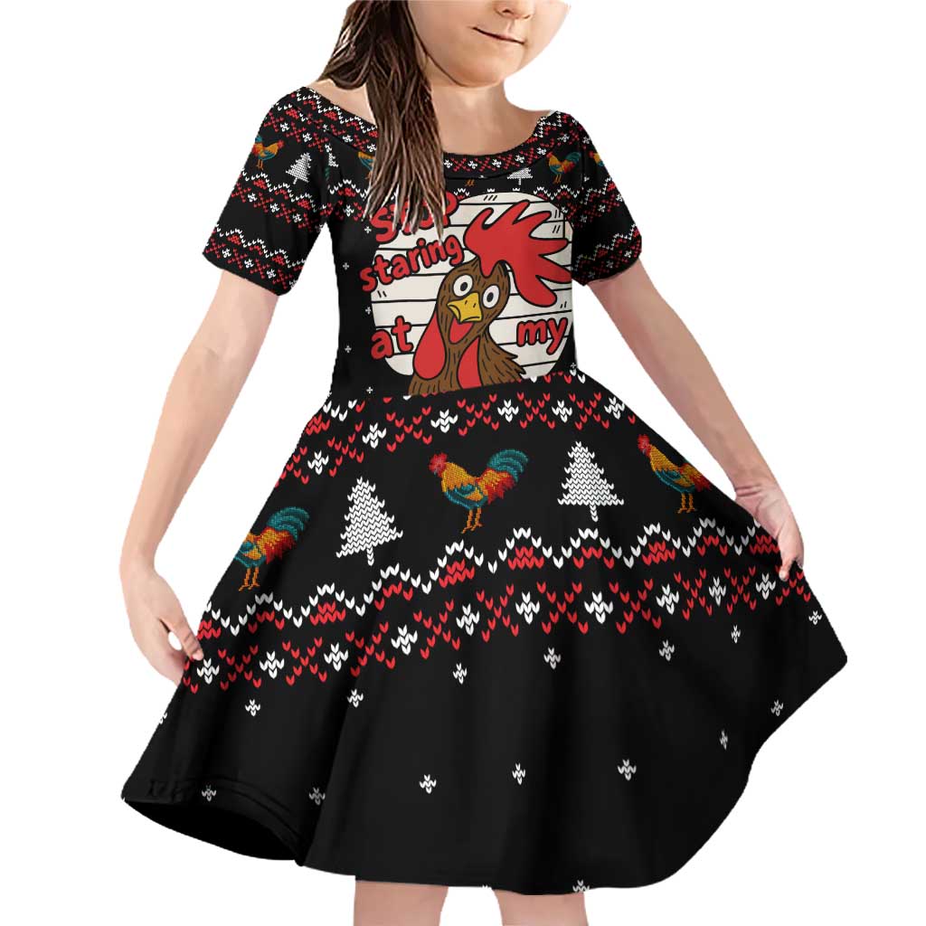 Chicken Stop Christmas Family Matching Off Shoulder Short Dress and Hawaiian Shirt Xmas Holiday Patterns - Wonder Print Shop