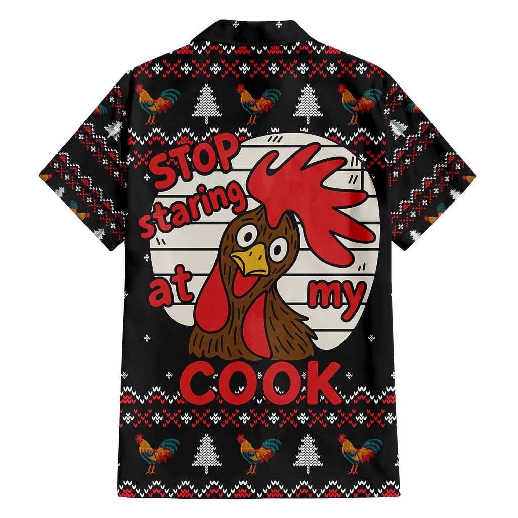 Chicken Stop Christmas Family Matching Off Shoulder Short Dress and Hawaiian Shirt Xmas Holiday Patterns - Wonder Print Shop