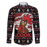 Chicken Stop Christmas Family Matching Short Sleeve Bodycon Dress and Hawaiian Shirt Xmas Holiday Patterns - Wonder Print Shop