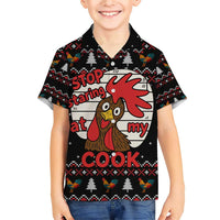Chicken Stop Christmas Family Matching Short Sleeve Bodycon Dress and Hawaiian Shirt Xmas Holiday Patterns - Wonder Print Shop