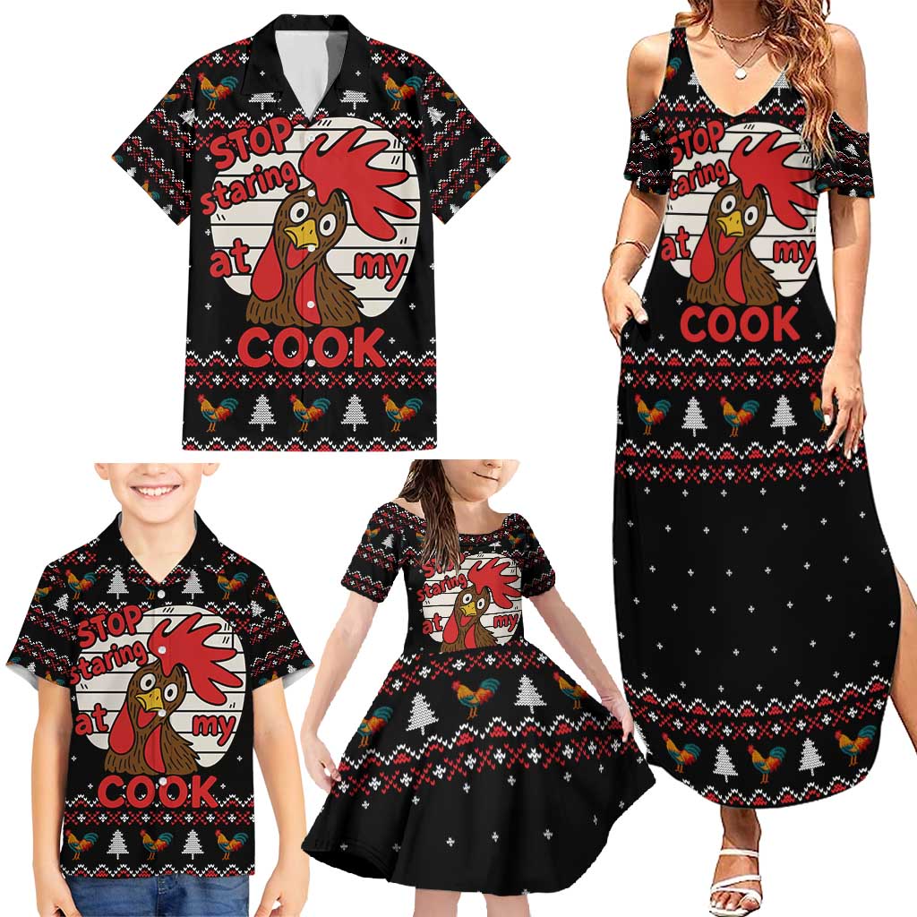 Chicken Stop Christmas Family Matching Summer Maxi Dress and Hawaiian Shirt Xmas Holiday Patterns - Wonder Print Shop